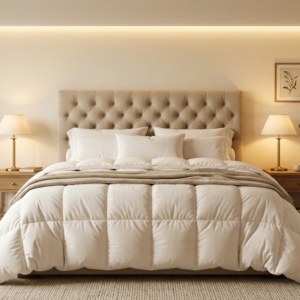 Chambre cocon, couette moelleuse, matelas Nimbus Signature Hôtelière