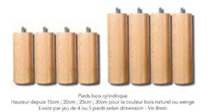 Signature Hôtelière – Pieds cylindriques 15 cm Naturel